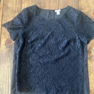 JCrew black lace top